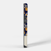 Navy Yellow Gepersonaliseerde Wildflower iPhone Hoesje (Rechterkant)