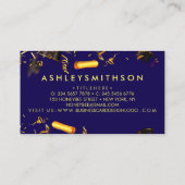 Navy Yellow Graduation Cap Grown School Collage Visitekaartje (Achterkant)