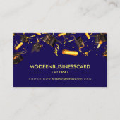 Navy Yellow Graduation Cap Grown School Collage Visitekaartje (Voorkant)