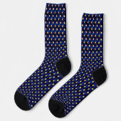 Navy Yellow Pixels Cool Checkered Pattern Abstract Sokken (Links)