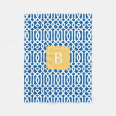 Navy & Yellow Trellis | Couverture polaire (Devant)