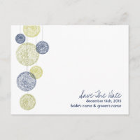 Navy & Yellow Twine Wereldbollen Wedding Save The