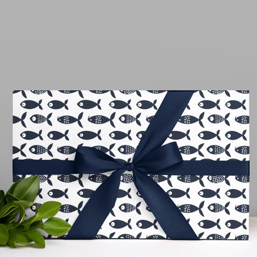 Navy Zee Fish Ocean Beach huis Scandinavisch Cadeaupapier