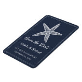 Navy Zeesterren Save the Date Magnet Magneet (Linkerzijde)