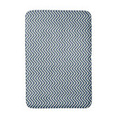 Navy Zig Zag Wave Pattern Badmat (Voorkant Verticaal)