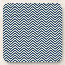Navy Zig Zag Wave Pattern Bier Onderzetter