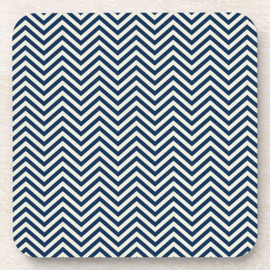Navy Zig Zag Wave Pattern Bier Onderzetter (Voorkant)