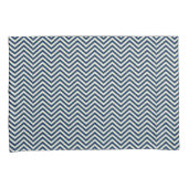 Navy Zig Zag Wave Pattern Kussensloop (Voorkant-Rechts)