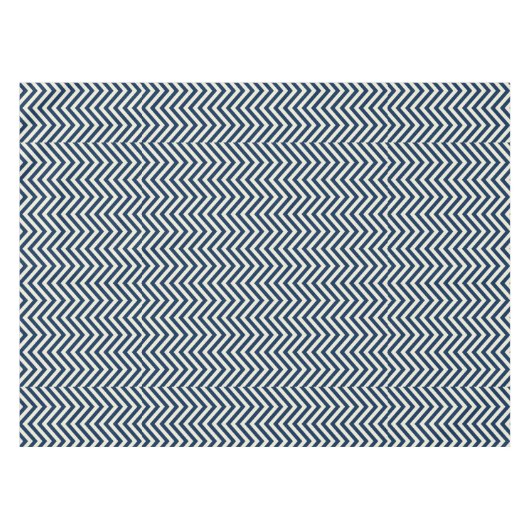 Navy Zig Zag Wave Pattern Tafelkleed (Voorkant (Horizontaal))