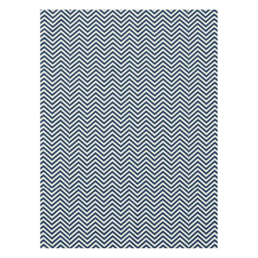 Navy Zig Zag Wave Pattern Tafelkleed (Voorkant)