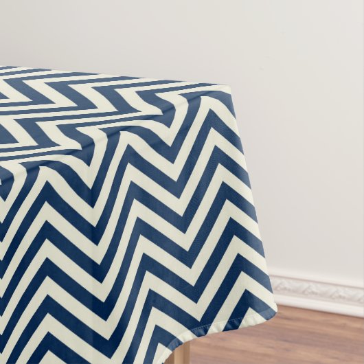 Navy Zig Zag Wave Pattern Tafelkleed (Voorbeeld)