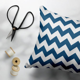 Navy zigzag, Navy Chevron, Geometrisch patroon Accent Kussen