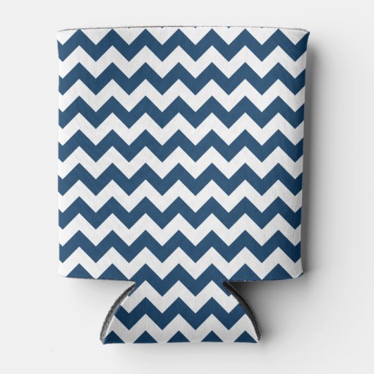 Navy zigzag, Navy Chevron, Geometrisch patroon Blikjeskoeler (Voorkant)