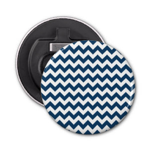 Navy zigzag, Navy Chevron, Geometrisch patroon Button Flesopener
