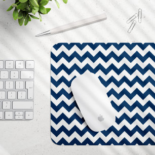 Navy zigzag, Navy Chevron, Geometrisch patroon Muismat