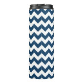 Navy zigzag, Navy Chevron, Geometrisch patroon Thermosbeker (Achterkant)