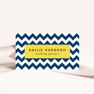 Navy zigzag, Navy Chevron, Geometrisch patroon Visitekaartje