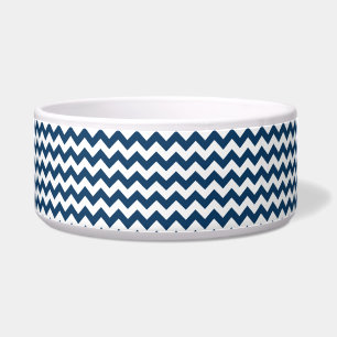 Navy zigzag, Navy Chevron, Geometrisch patroon Voerbakje