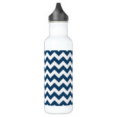 Navy zigzag, Navy Chevron, Geometrisch patroon Waterfles (Links)