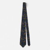 Navy Zonnebloem Stropdas (Voorkant)