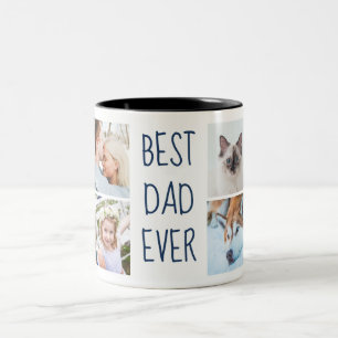 Navyblauw Beste Papa Ooit Aangepaste Fotobeker Tweekleurige Koffiemok