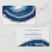 Navyblauw Elegant Agaat Visitekaartje (Voorkant / Achterkant)