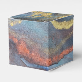 Navyblauw & Goud Aquarel Marmer Modern Abstract Bedankdoosjes