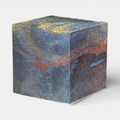 Navyblauw & Goud Aquarel Marmer Modern Abstract Bedankdoosjes (Achterkant)