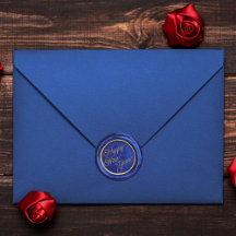 Navyblauw & Goud Gelukkig Nieuwjaar Waszegelsticke