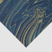 Navyblauw & Goud Moderne Glam Marmer Elegant Tissuepapier (Detail)