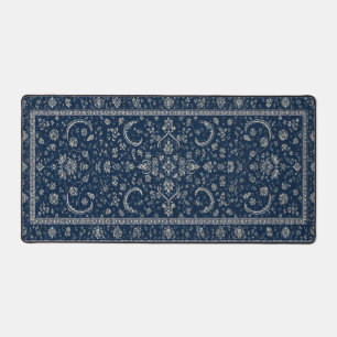 Navyblauw Perzisch Bloemen Tapijt Bureaumat