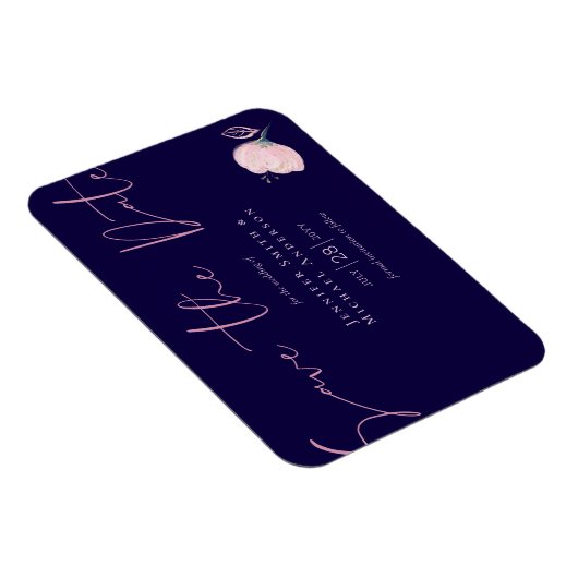 Navyblauw Roze Goud Trouwbudget Magneet (Rechterzijde)