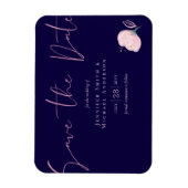 Navyblauw Roze Goudkleurige Trouw Budget Magneet (Verticaal)