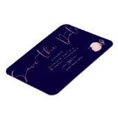 Navyblauw Roze Goudkleurige Trouwbudget Magneet (Linkerzijde)