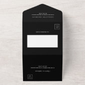 Navyblauw witte confetti jaar verjaardag rsvp all in one uitnodiging (Buitenkant)