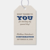 Navyblauw & Zilver Bevestiging Bedankt Cadeaulabel (Voorkant)