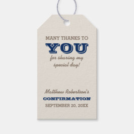 Navyblauw & Zilver Bevestiging Bedankt Cadeaulabel