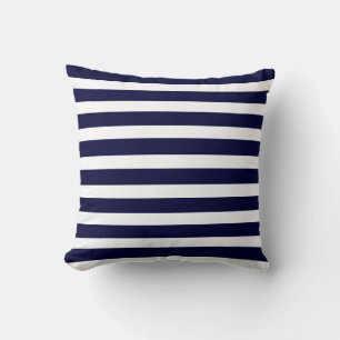 Navyblauwe en witte gestreepte sierkussen