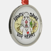 Nawty Dawg Big Heart Premium Round Ornament (Rechts)