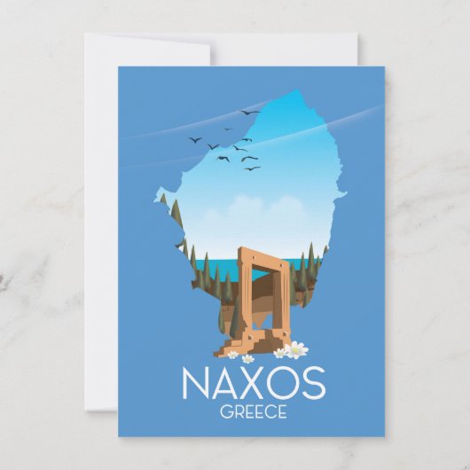 Naxos Carte poster de voyage grec. (Dos)
