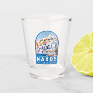 Naxos Griekenland Illustratie Reizen Art Vintage Shot Glas