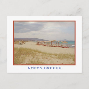 Naxos, Griekenland strand/strand Loungers & Palapa Briefkaart