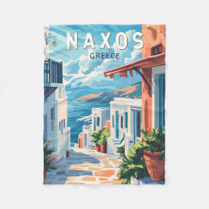 Naxos Griekenland Travel Art Vintage Fleece Deken