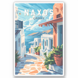 Naxos Griekenland Travel Art Vintage Sticker