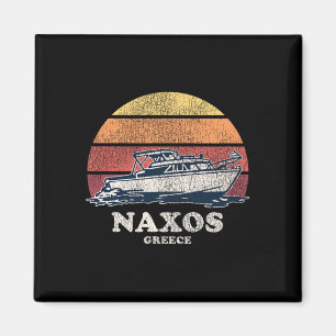 Naxos Griekenland Vintage Scheepvaart 70s Retro Bo Magneet