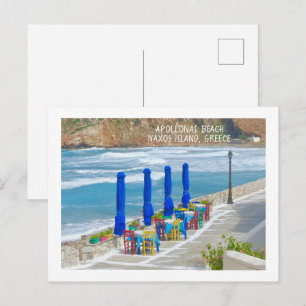 NAXOS ISLAND, GRIEKENLAND/COLORFUL BEACHSIDE T Bri Briefkaart