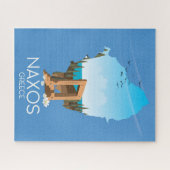 Naxos Map Griekse reisposter. Legpuzzel (Horizontaal)