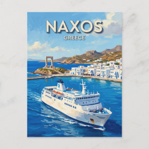 Naxos veerhaven Griekenland Briefkaart