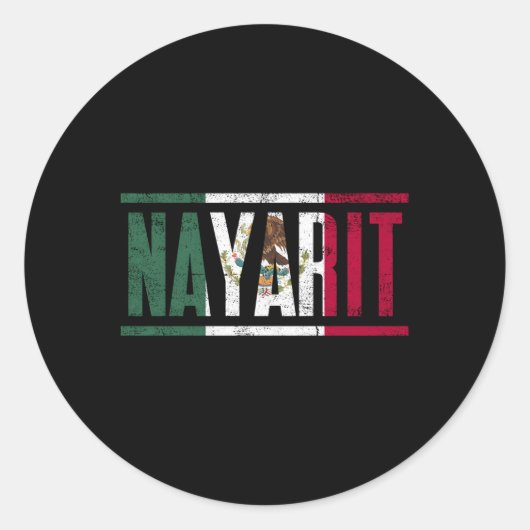 Nayarit Con La Bandera De Mã©Xico Ronde Sticker (Voorkant)