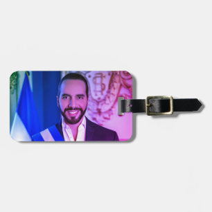 Nayib Bukele, President van El Salvador Bagagelabel